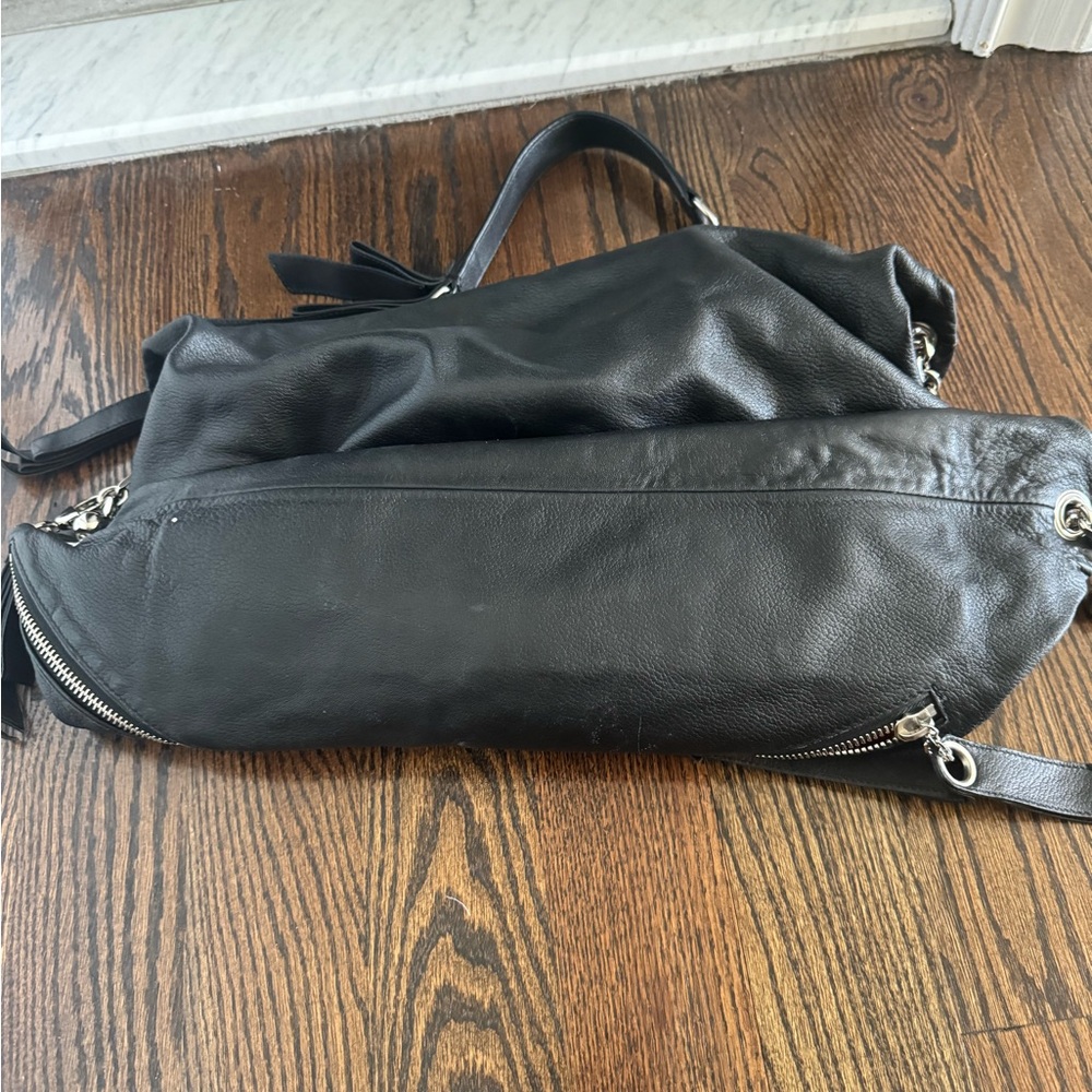 Christian Louboutin Black Leather Trophe Large Shoulder Bag - Picture 12 of 12